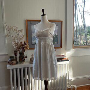 Miss Me White Cotton Smocked Sundress | Ruffle Bust | Size M